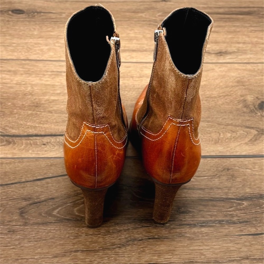 Donald Pliner Velle Women's Size 11 Brown Leather & Suede Western Ankle Booties - Picture 5 of 9